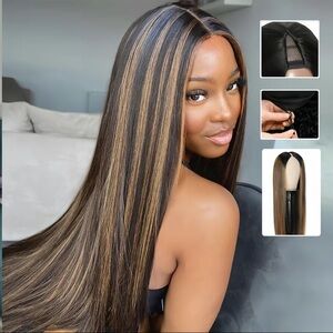 Sleek Brown and Blonde Women's Hair Wig
